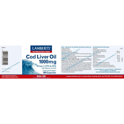 Lamberts Cod Liver Oil, 180 capsules