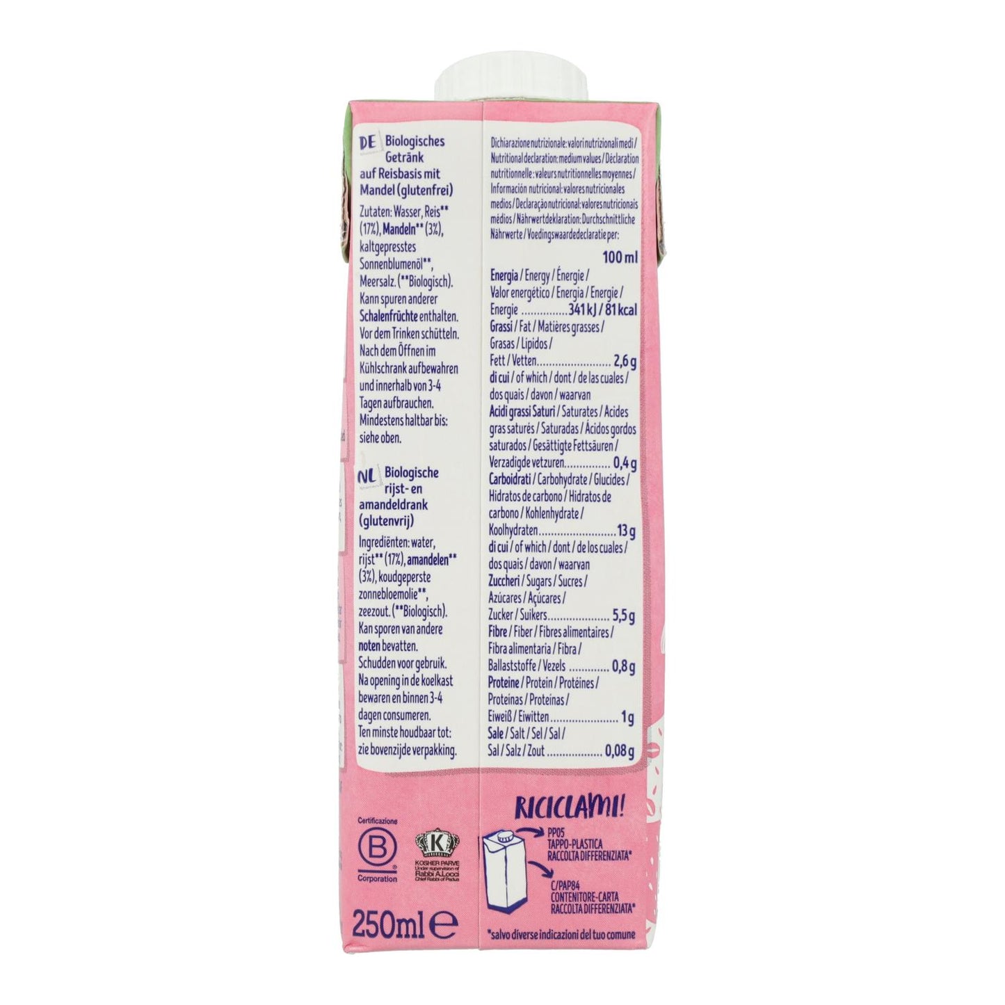 Isola BIO Organic Rice and Almond Drink 250 ml