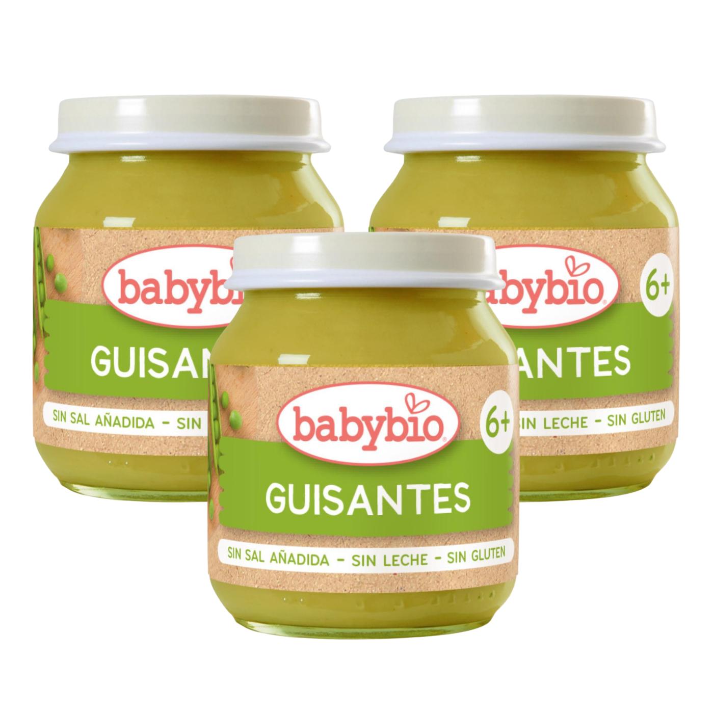 Confezione da 3 vasetti di piselli Babybio 130 g