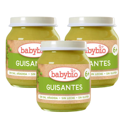 Confezione da 3 vasetti di piselli Babybio 130 g