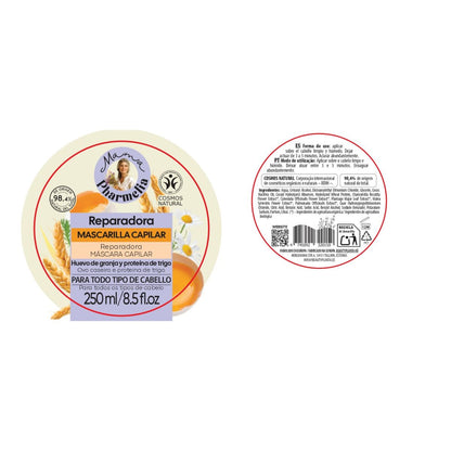 Reparierende Haarmaske mit Eiern aus Freilandhaltung und Weizenprotein, Mama Pharmelia, 250 ml