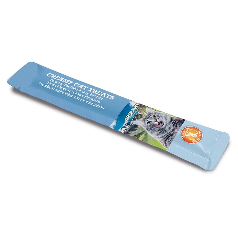 Creamy Cat Treats Cremiger Snack mit Thunfisch und Kabeljau Arquivet 5x14 g