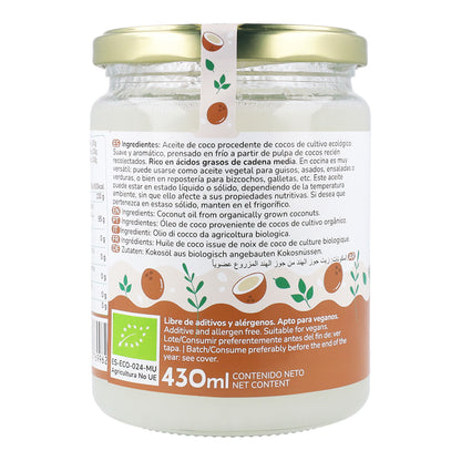 5er-Pack Bio-Kokosöl Planeta Huerto 430 ml