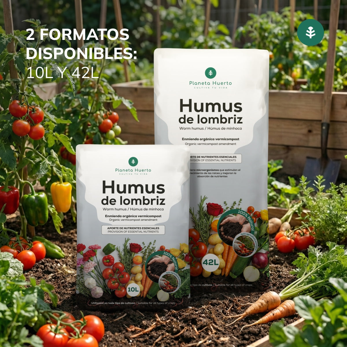 Humus de Lombriz 100% Natural Planeta Huerto 10 L