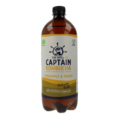 Kombucha Ananas et Pêche BIO Captain Kombucha 1 L