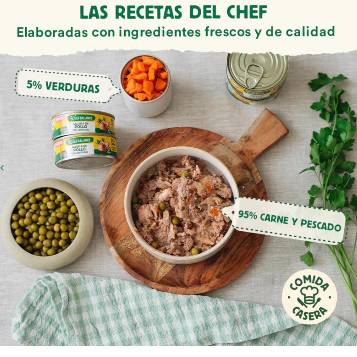 Lattina intera Casseruola di pollo per gatti Wild Balance 80 g