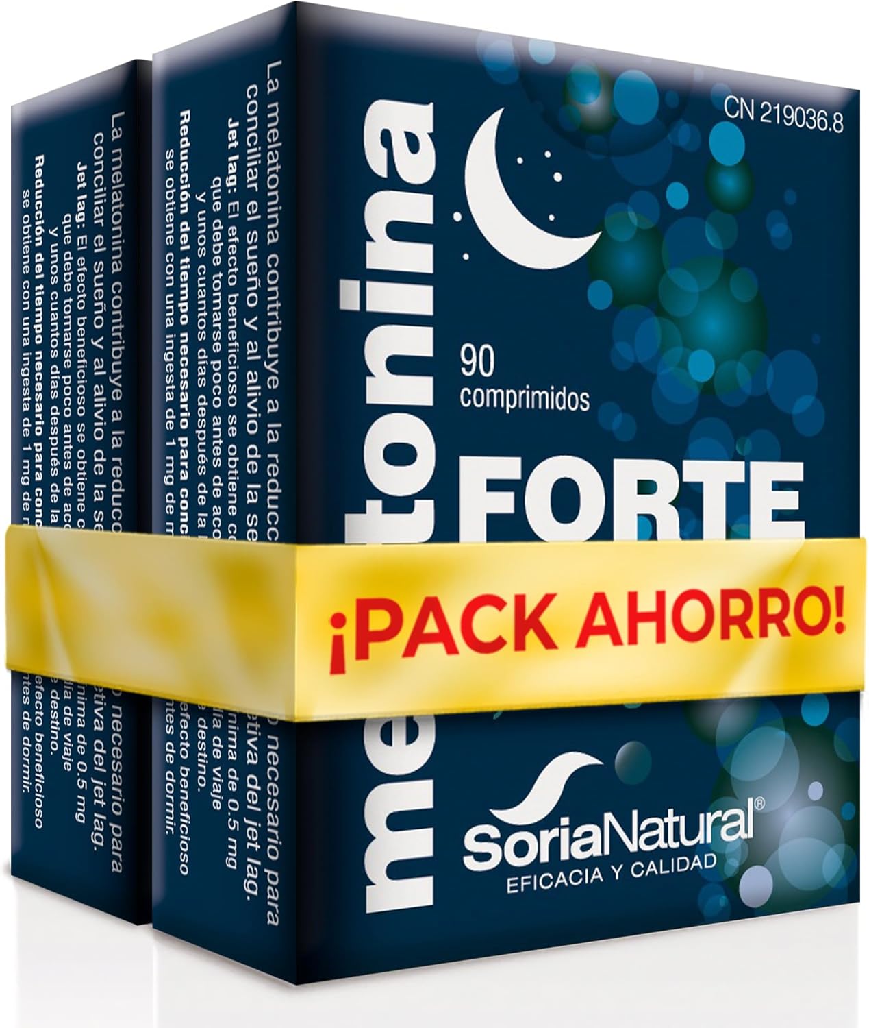 Confezione da 2 melatonina 100% pura Soria Natural 90 compresse