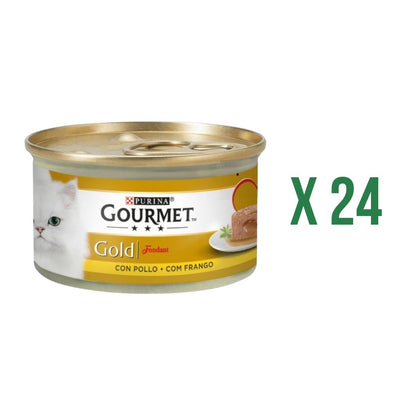 Pack of 24 x GOURMET GOLD Chicken Fondant Wet Food 85 g