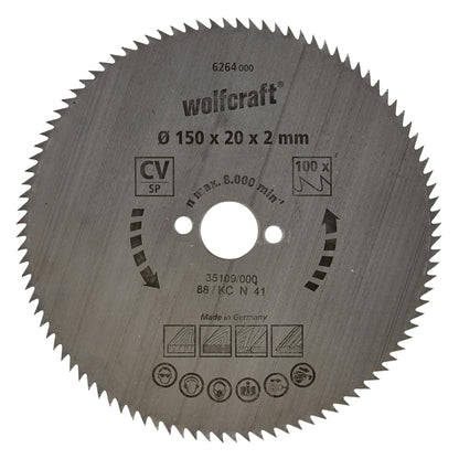 Wolfcraft thin-cut circular saw blades 160 x 16 mm 100 teeth