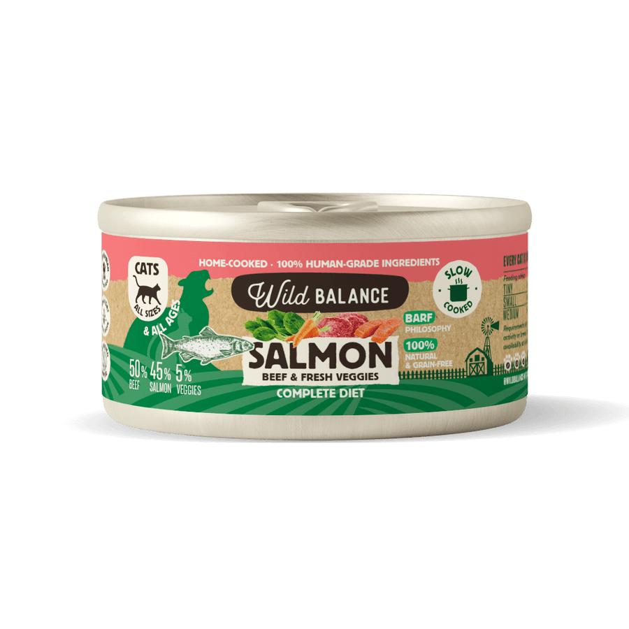 Dose BARF-Lachs und Rindfleisch für Katzen Wild Balance 120 g