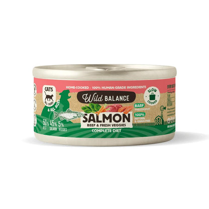 Dose BARF-Lachs und Rindfleisch für Katzen Wild Balance 120 g