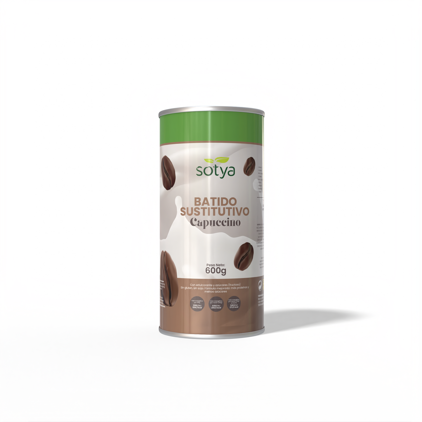 Verzadigende cappuccino-shake van Sotya, 700 g