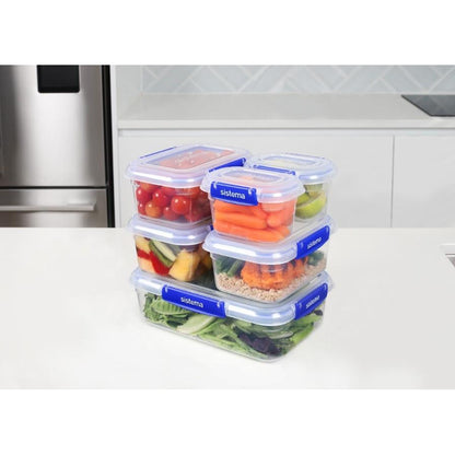 Pack de récipients hermétiques Sistema Klip It+ 6 unités