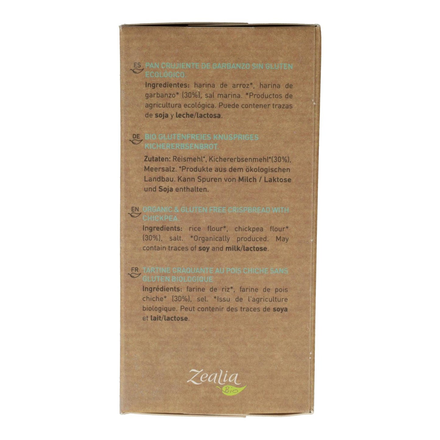 Crackers garbanzo BIO Sin Gluten Zealia 120 gr