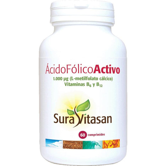 Acide folique actif 1000 microgrammes 60 comprimés Sura Vitasan