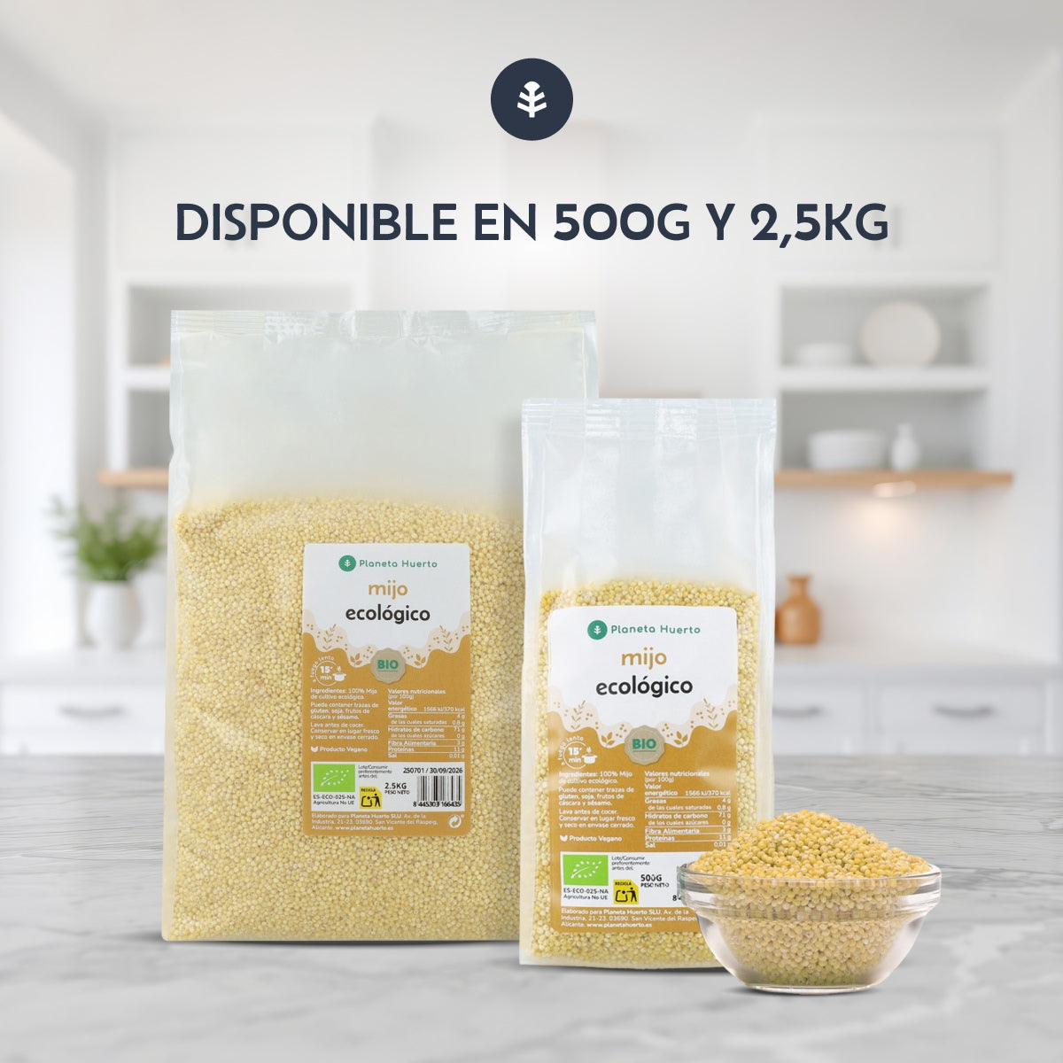 Geschälte Hirse ECO Planeta Huerto 500 g