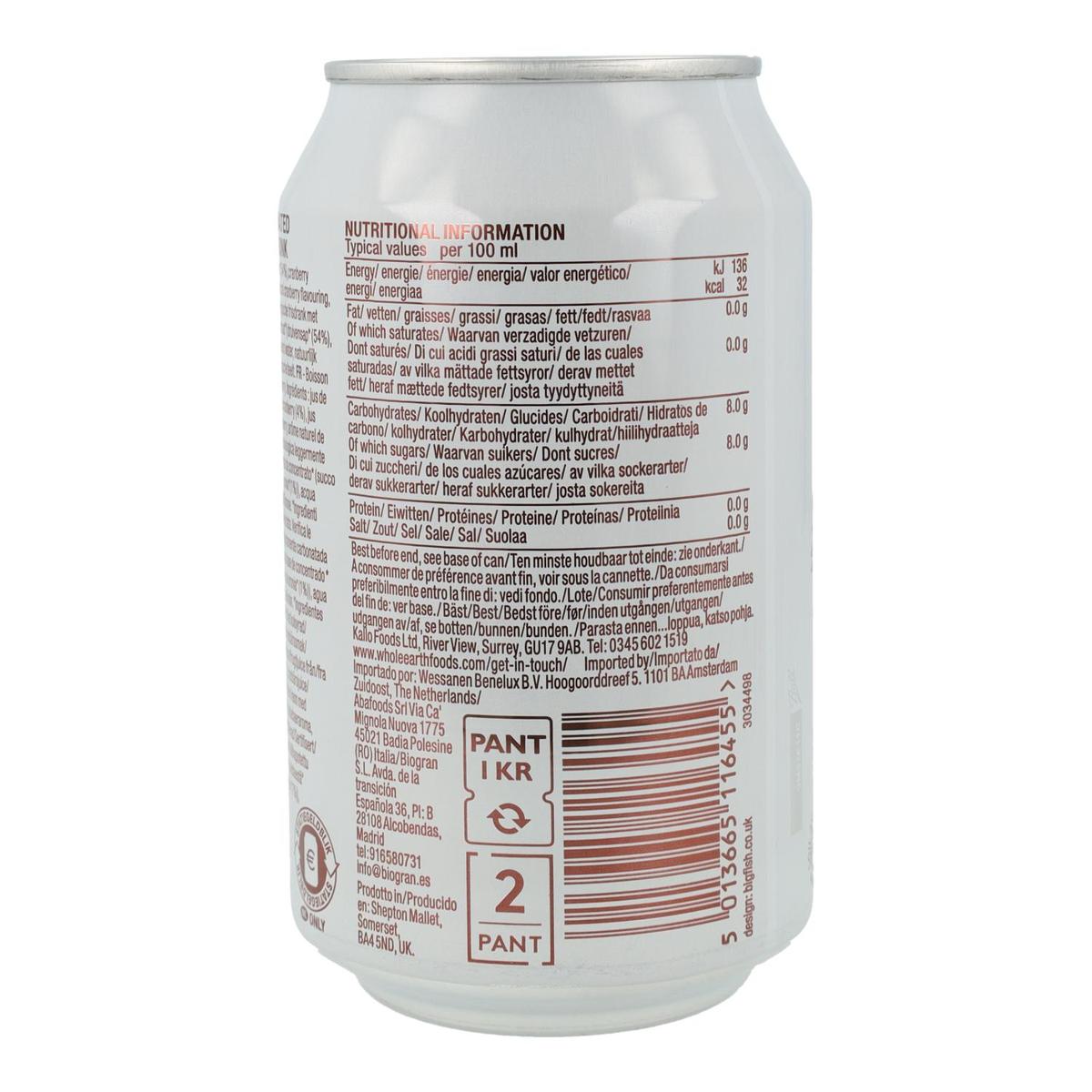 Pack x6 Refresco Bio Arándanos, 330 ml. Whole Earth