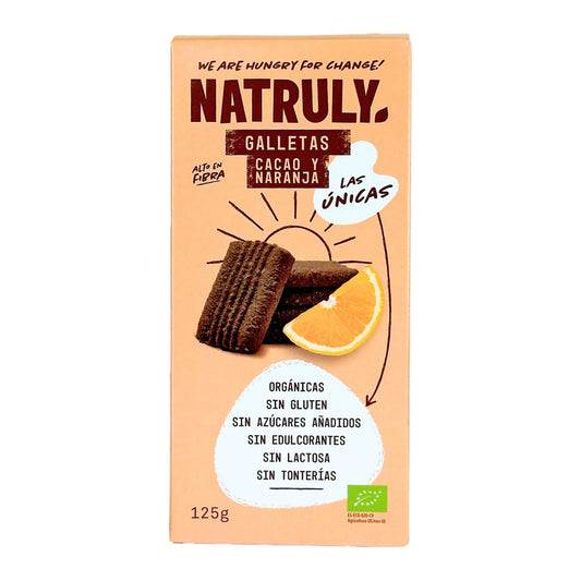 Biscuits BIO au cacao et à l'orange Natruly 125 g