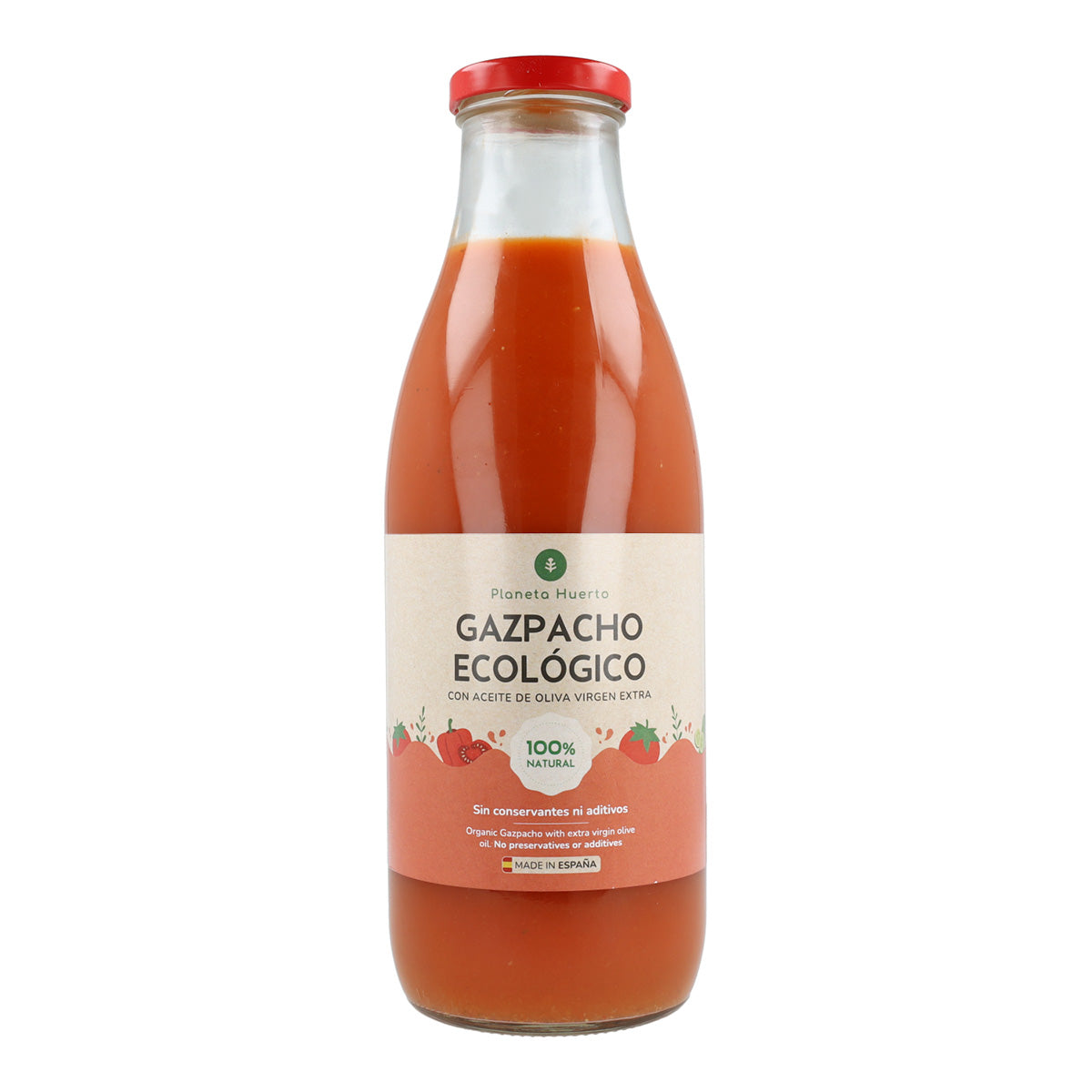 Lot de 3 gazpachos traditionnels BIO à l'huile d'olive vierge extra Planeta Huerto 1 L