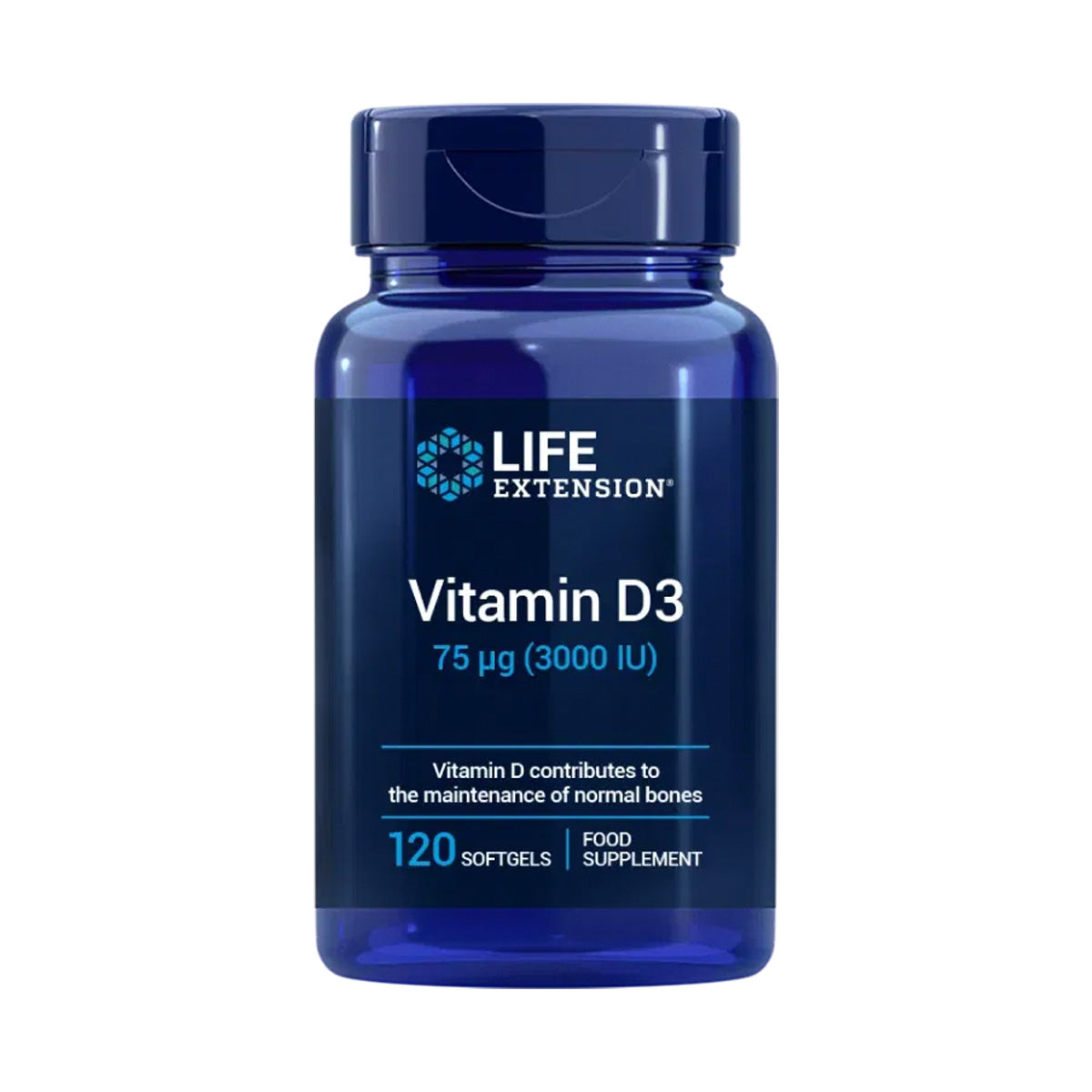 Vitamin D3 3.000 IU, Life Extension 120 perlas