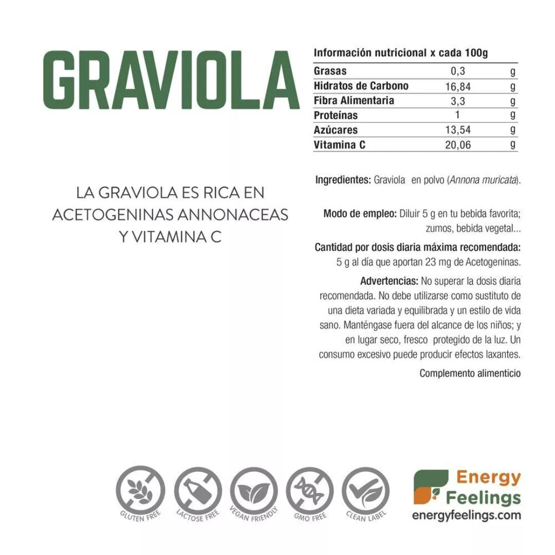 Torkad graviola i pulverform Energy Feelings 150 g