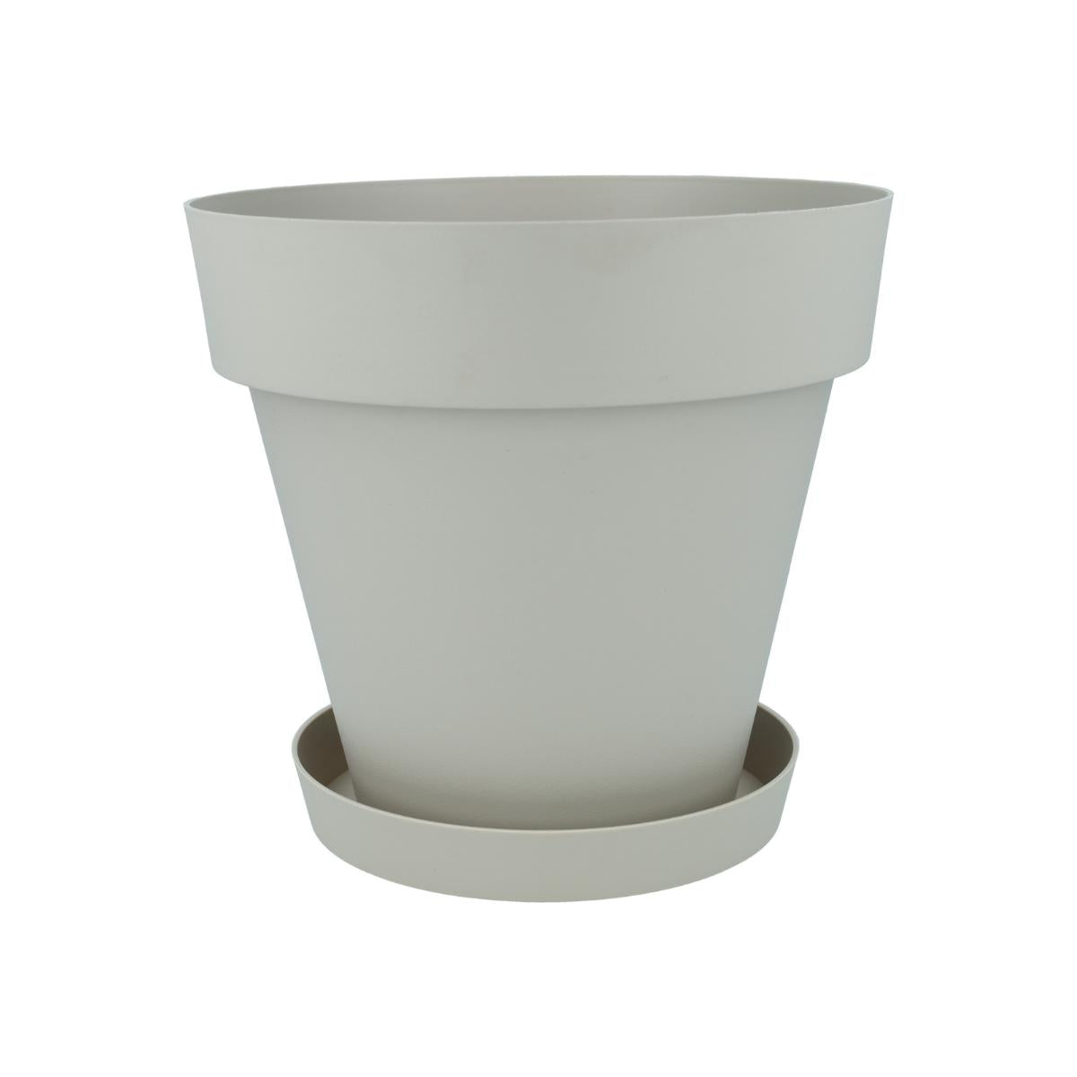 Pot met schotel, ecru, Tes 22 x 20 cm