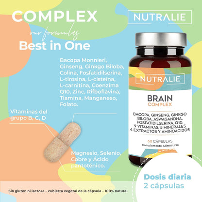 Nutralie Brain Complex Nootropico con agilità mentale 60 capsule