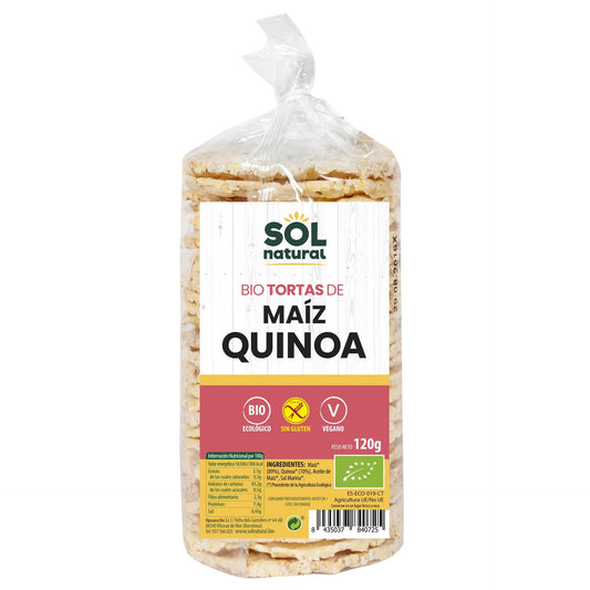 Bezglutenowe placki kukurydziane z komosą ryżową Bio Sol Natural 120 g