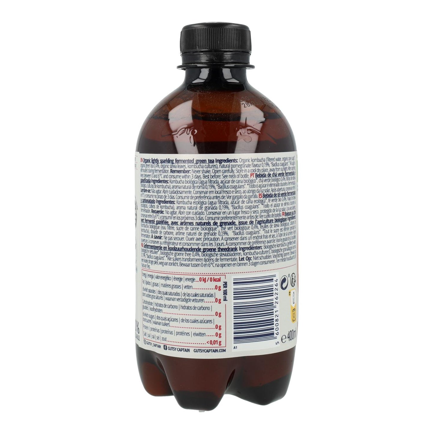 Kombucha Zero Granaatappel BIO Captain Kombucha 400 ml