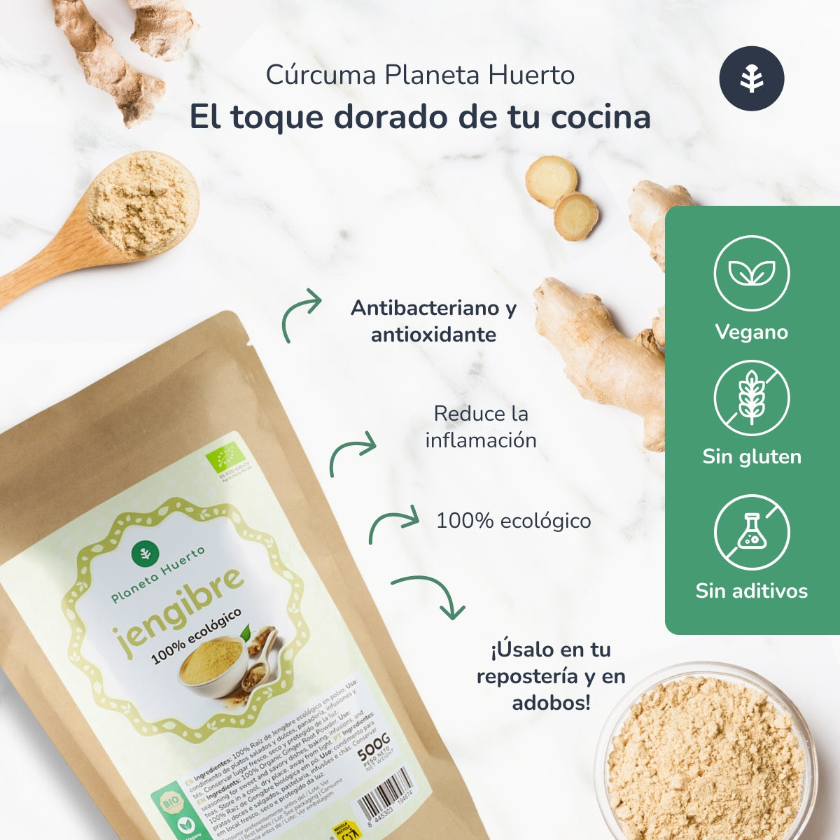 Gingembre en poudre ECO Planeta Huerto 500 g