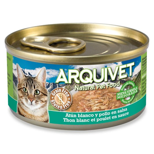 Thon blanc et poulet en sauce Arquivet 80 g Nourriture humide pour chats