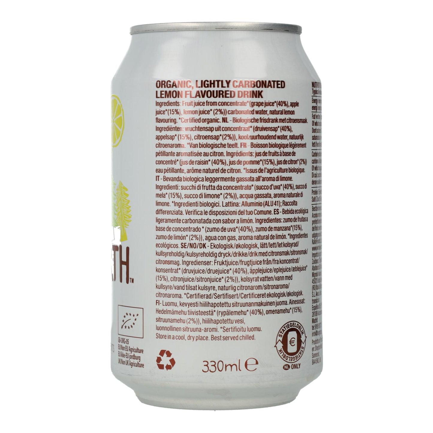 Boisson gazeuse bio Whole Earth au citron 300 ml