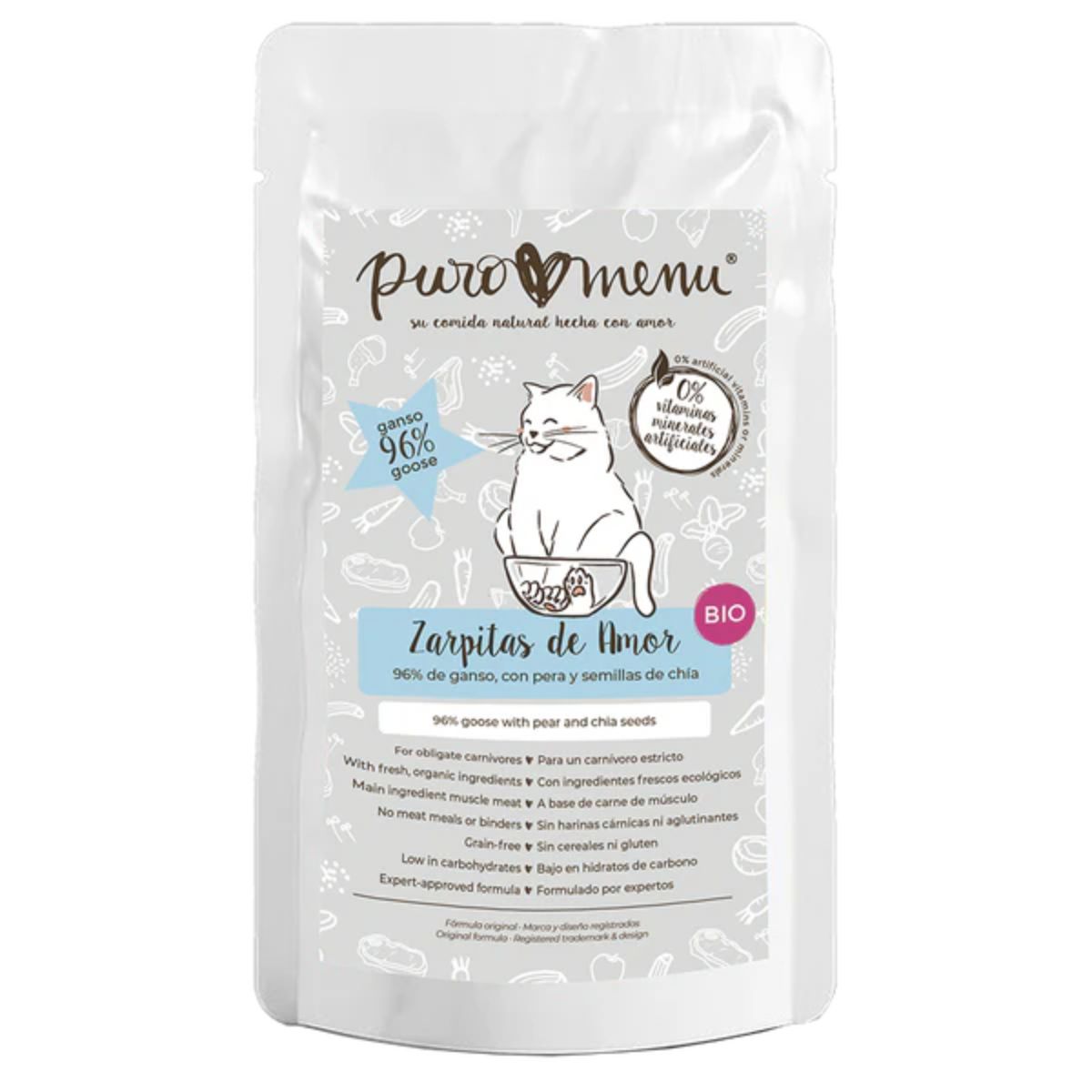 Natvoer Barf katten Zarpitas de amor BIO (Gans) Puromenu 100 g