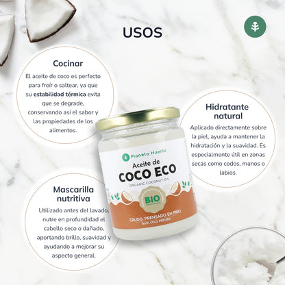Olej kokosowy z pierwszego tłoczenia ECO Planeta Huerto 500 ml