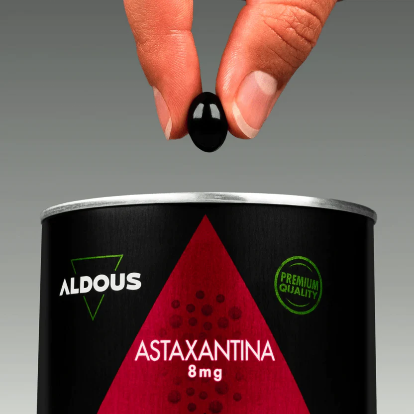 Astaxantina naturale pura 8 mg, 160 mg Olio ricco di astaxantina Aldous Bio 120 capsule