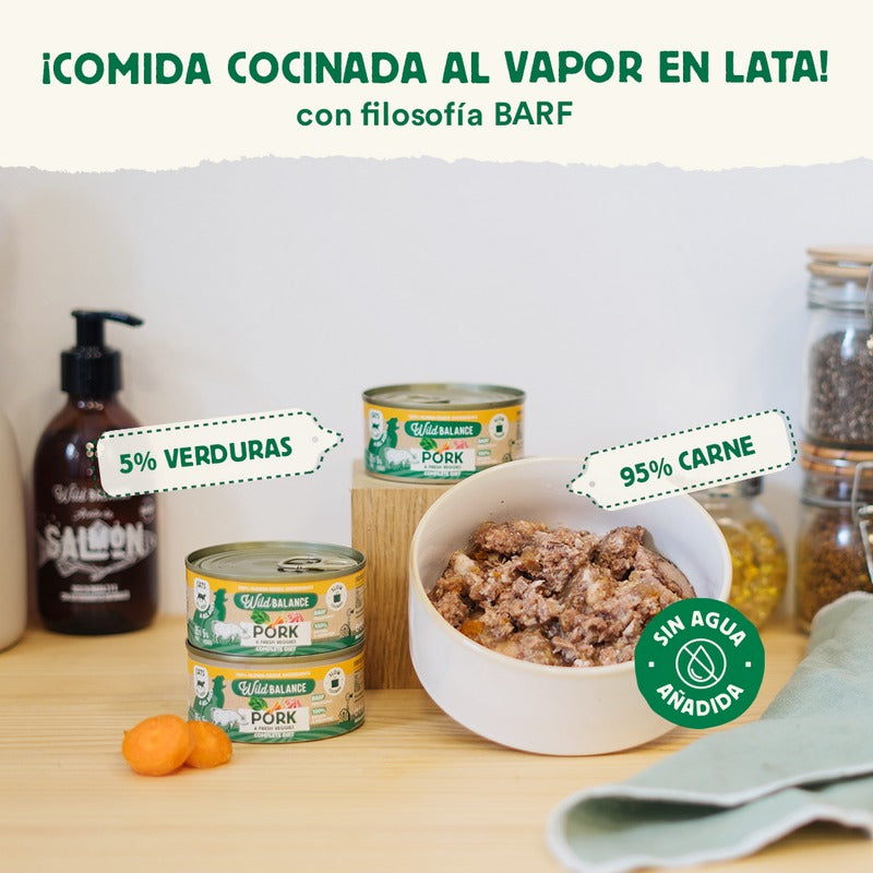 BARF pork and vegetable tin for cats Wild Balance 120 g