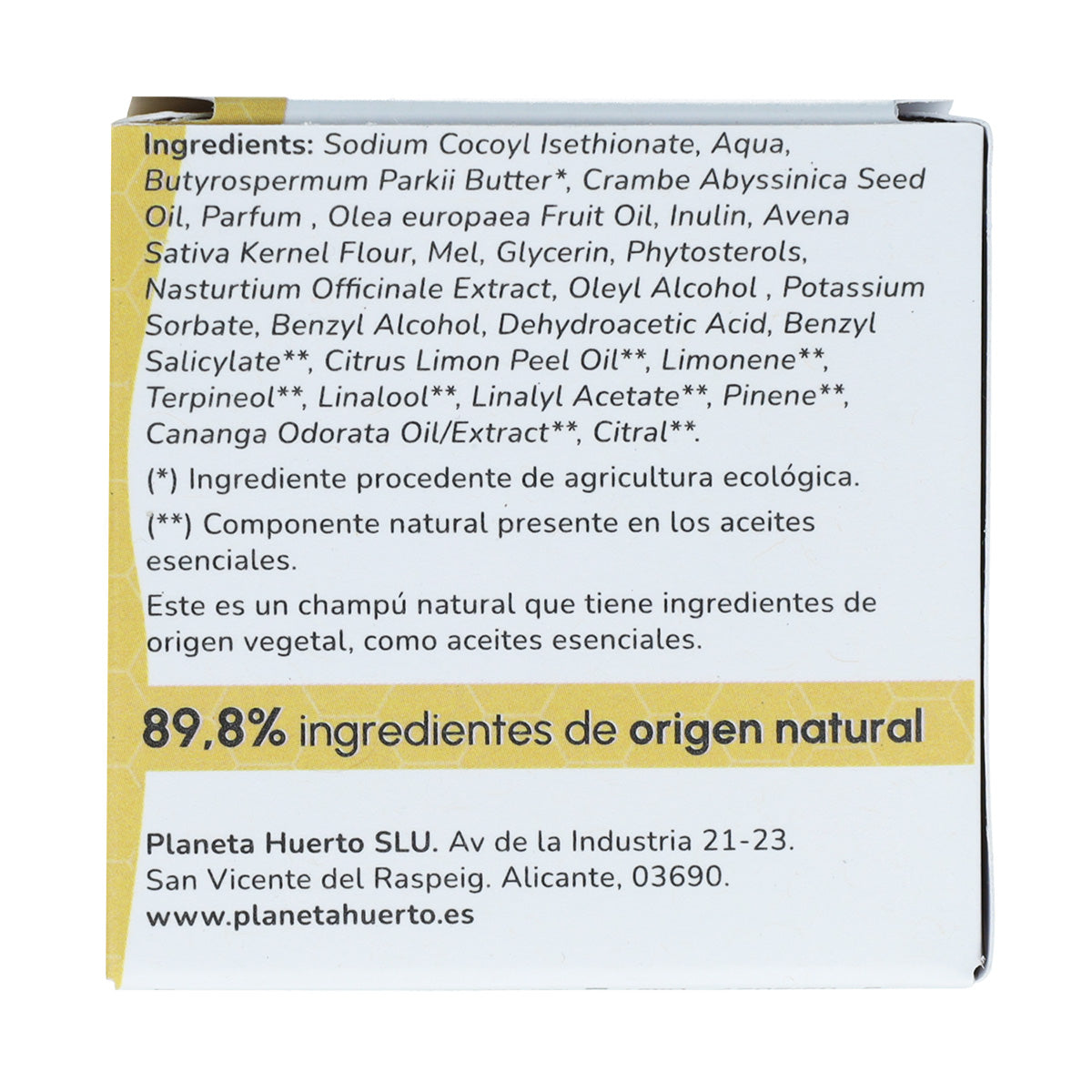 Planeta Huerto Olijf & Honing Hydraterende Vaste Shampoo 85 g