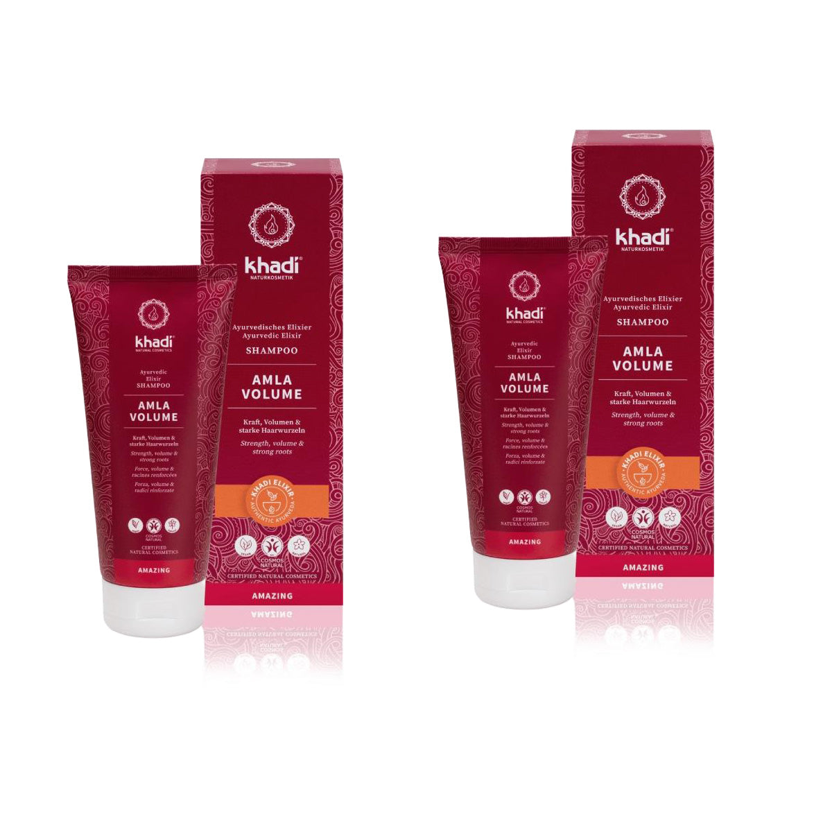 Pack of 2 Amla Volume Shampoos, Khadi, 200 ml