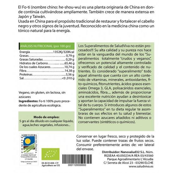 Fo-Ti-pulver ECO 125 g, Salud Viva