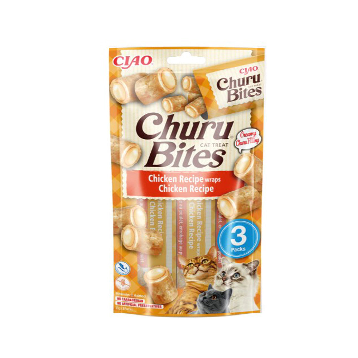 Churu Cat Bites recette au poulet Snack pour chats 3 x 10 g