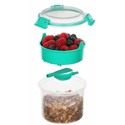 Breakfast To Go round airtight snack container 530 ml