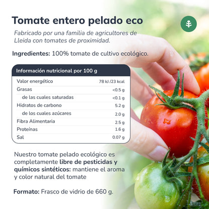 Pomodoro pelato intero ECO Planeta Huerto 660 g