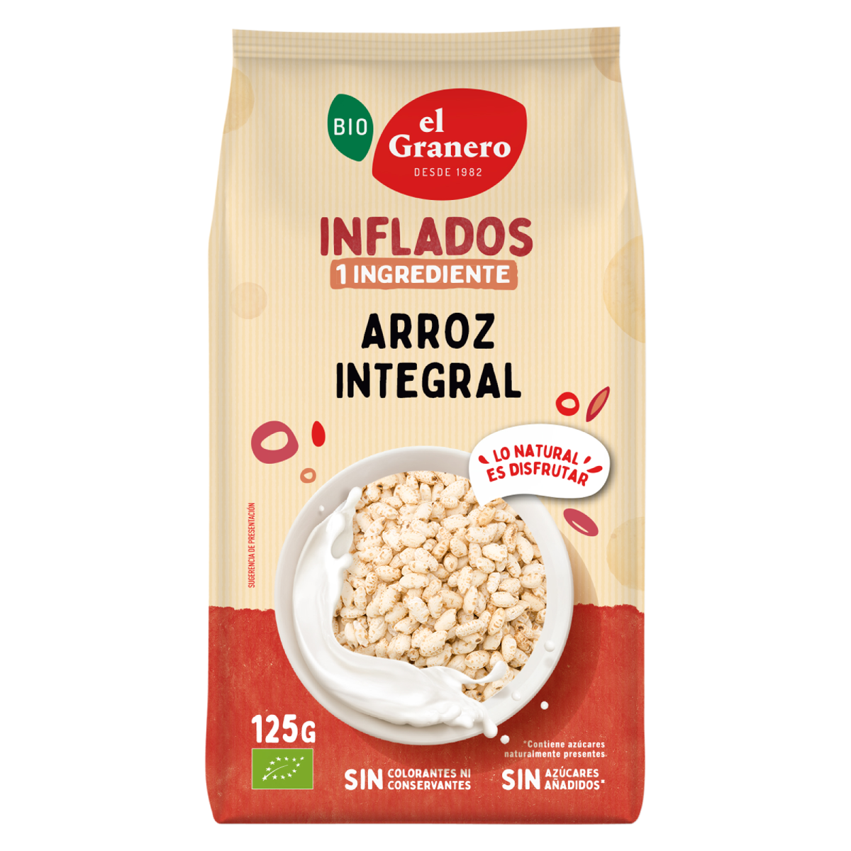 Riz complet soufflé bio El Granero, 125 g
