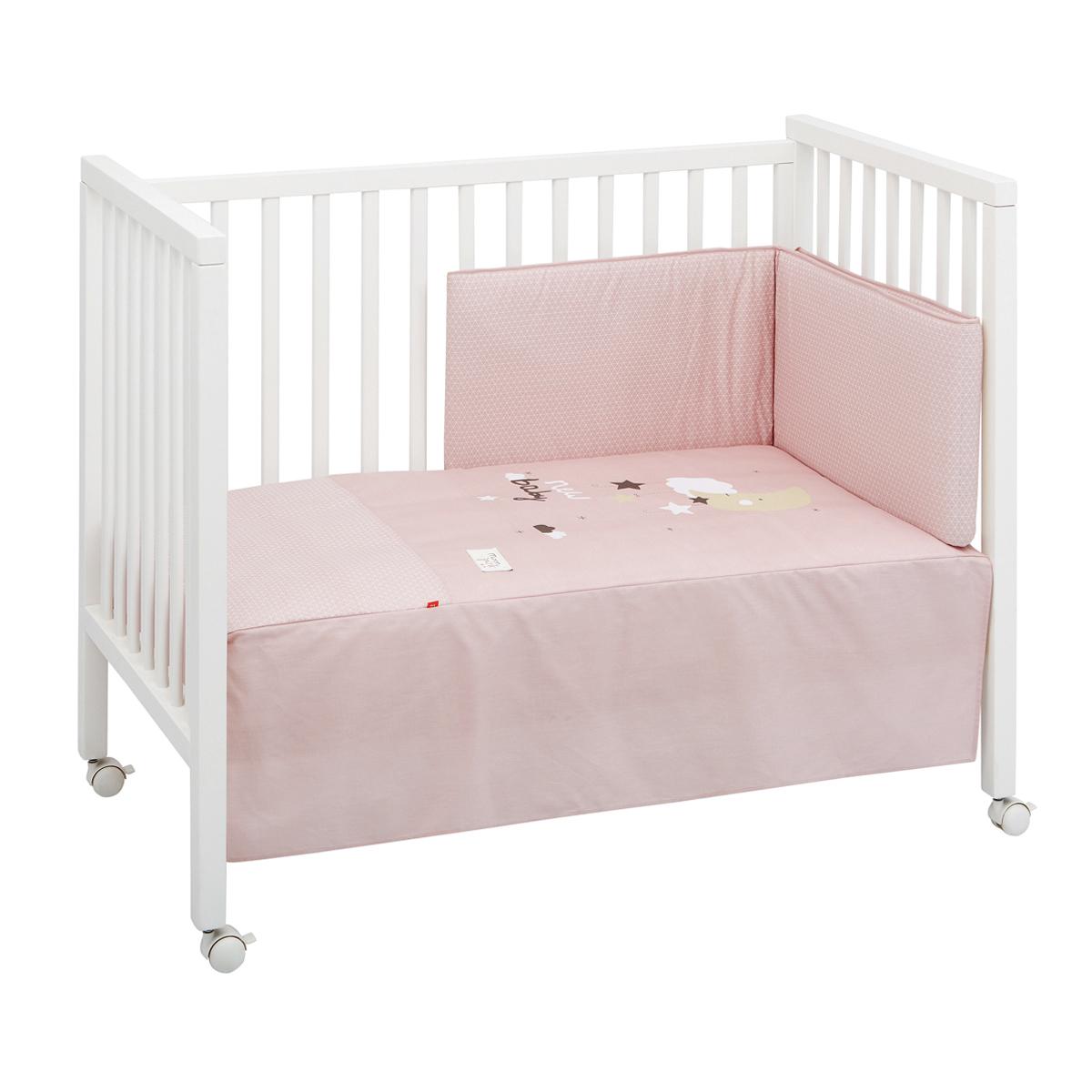 Set van sprei + beschermhoes voor wieg van BE 60x120 cm. verschillende kleuren Lion krijt