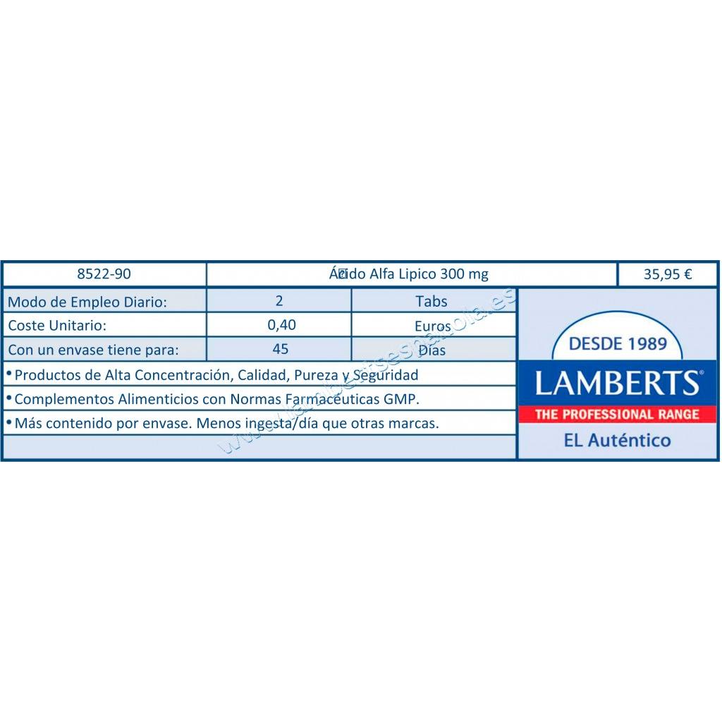 Kwas alfa-liponowy 300 mg Lamberts, 90 tabletek