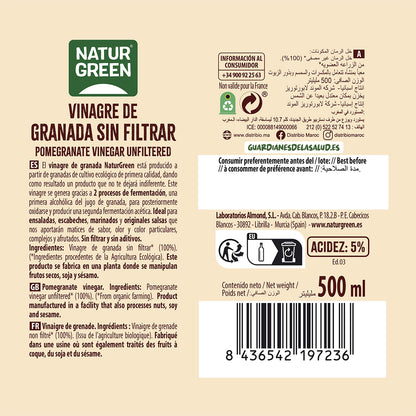 NaturGreen ofiltrerad granatäpplevinäger 500 ml