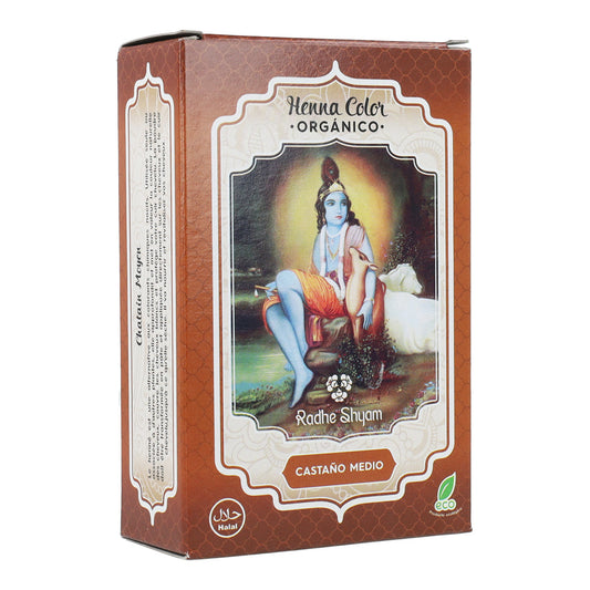 Farba do włosów Henna Castañao medio w proszku Radhe Shyam 100 g