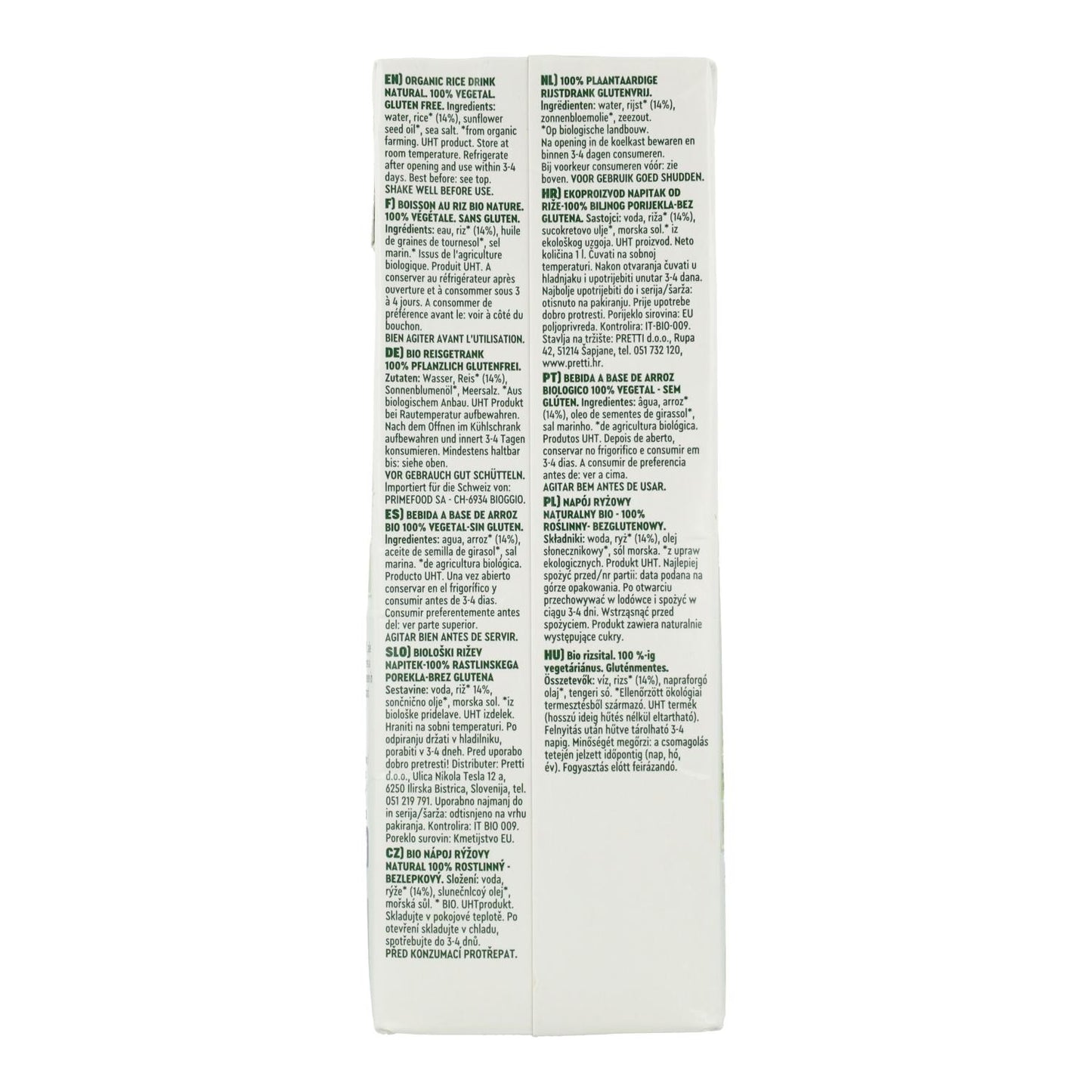 Pack of 6x Vitariz Organic Rice Drink 1 L