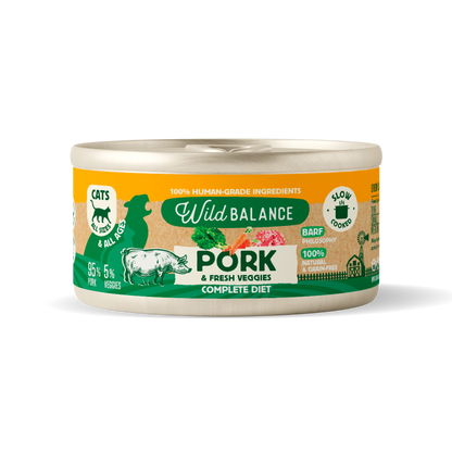 BARF pork and vegetable tin for cats Wild Balance 120 g