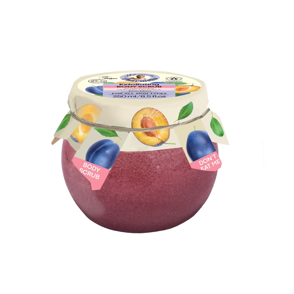 Odnawiający peeling do ciała z farmową śliwką, Mama Pharmelia, 250 ml